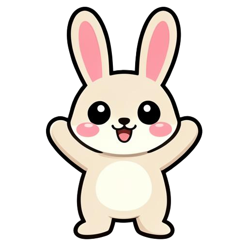 Bea the bunny Bea the bunny, a sweet cartoon bunny with long ears and a fluffy cream belly